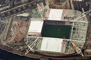 Aerial photo of the Millennium Stadium during the International friendly rugby match Aerial photo of the Millennium Stadium during the International friendly rugby match