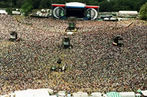 Images Dated 10th August 1996: Aerial pictures from the Oasis concert held at Knebworth House. 10th August 1996