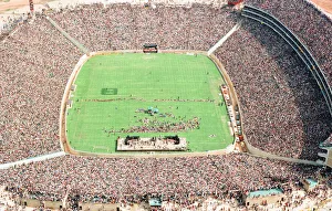 Aerial shot of the Soccer City stadium, Soweto packed full of over 100,000 people Aerial shot of the Soccer City stadium, Soweto packed full of over 100,000 people