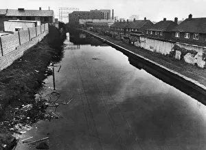 Aerial view of the Leeds to Liverpool Canal taken in the Liverpool end between Old Roan Aerial view of the Leeds to Liverpool Canal taken in the Liverpool end between Old Roan