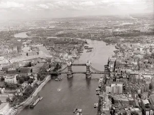 Aerial view of London August 1959 Tower Bridge Aerial view of London August 1959 Tower Bridge