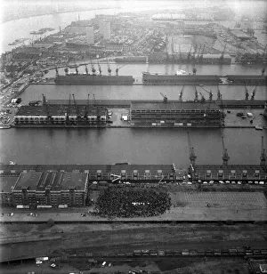 Aerial views of London Docks as dockers vote to end thier five week strike which had Aerial views of London Docks as dockers vote to end thier five week strike which had