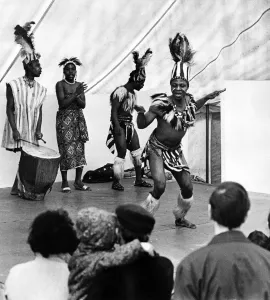 African dancers providing entertainment for visitors at Coventry Zoo, Whitley African dancers providing entertainment for visitors at Coventry Zoo, Whitley