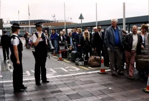 Air Passengers at Airport amid flight delays April 1996 Air Passengers at Airport amid flight delays April 1996