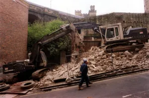 The air raid shelters in The Side, Newcastle, which were being demolished The air raid shelters in The Side, Newcastle, which were being demolished