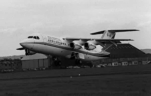 Aircraft British Aerospace BAe 146 300 May 1987 takes off on it' Aircraft British Aerospace BAe 146 300 May 1987 takes off on it'