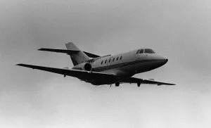 Aircraft British Aerospace BAe125 executive jet May 1987 demonstration flight at Aircraft British Aerospace BAe125 executive jet May 1987 demonstration flight at