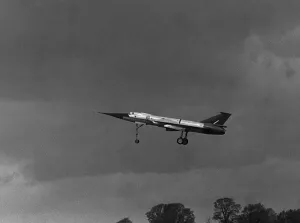 Aircraft Fairey Delta type 221 experimental jet takes off for it' Aircraft Fairey Delta type 221 experimental jet takes off for it'