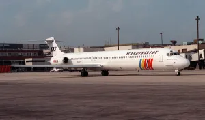 Aircraft McDonnell Douglas MD82 August 1988 of SAS Scandinavian Airline Services Aircraft McDonnell Douglas MD82 August 1988 of SAS Scandinavian Airline Services