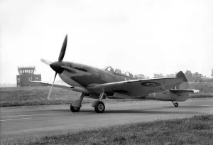 Aircraft spitfire trainer. July 1991 P004846 Aircraft spitfire trainer. July 1991 P004846
