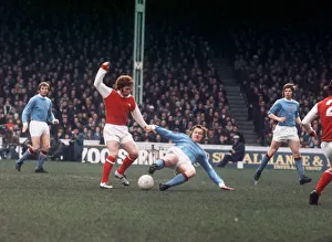 Alan Ball of Arsenal in action against Manchester City at Highbury Circa 1972 Alan Ball of Arsenal in action against Manchester City at Highbury Circa 1972