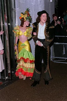 Alan Davis actor/comedian December 1998, with his girlfriend dressed as a matedor Alan Davis actor/comedian December 1998, with his girlfriend dressed as a matedor