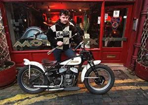 Alan Forbes with Indian motorcycle January 1998 outside shop Alan Forbes with Indian motorcycle January 1998 outside shop