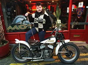 Alan Forbes with Indian motorcycle January 1998 Alan Forbes with Indian motorcycle January 1998