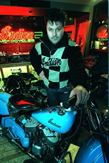 Alan Forbs with Indian motorcycle January 1998 Alan Forbs with Indian motorcycle January 1998