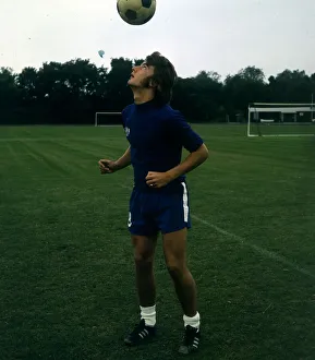 Alan Hudson Chelsea August 1970 heading football Alan Hudson Chelsea August 1970 heading football
