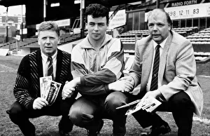 Alan McLaren flanked by manager Alex MacDonald and Chairman Wallace Mercer football Alan McLaren flanked by manager Alex MacDonald and Chairman Wallace Mercer football