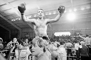 Alan Minter arms raised in celebration after beating Vito Antuofermo at Caesars Palace Alan Minter arms raised in celebration after beating Vito Antuofermo at Caesars Palace
