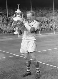 Alan Prescott the St Helens captain seen here celebrating after his teams 13 - 2 victory Alan Prescott the St Helens captain seen here celebrating after his teams 13 - 2 victory