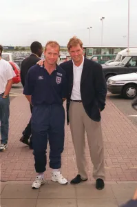 ALAN SHEARER AND GLENN HODDLE BEFORE ENGLAND LEAVE FOR MOLDOVA - AUG ALAN SHEARER AND GLENN HODDLE BEFORE ENGLAND LEAVE FOR MOLDOVA - AUG