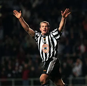 Alan Shearer Newcastle celebrates after a January 1998 goal during the Newcastle United Alan Shearer Newcastle celebrates after a January 1998 goal during the Newcastle United