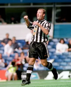 Alan Shearer scores a goal against Brimingham July 1997 The final score of the pre Alan Shearer scores a goal against Brimingham July 1997 The final score of the pre