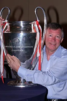 Alex Ferguson holds the European Cup May 1999 the day after Manchester Alex Ferguson holds the European Cup May 1999 the day after Manchester