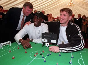 Alex Ferguson Manchester United manager with his strikers Dwight Yorke Alex Ferguson Manchester United manager with his strikers Dwight Yorke
