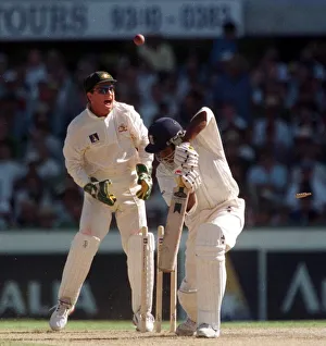 Alex Tudor England is bowled by Stuart MacGill Australia during fifth Ashes test at Alex Tudor England is bowled by Stuart MacGill Australia during fifth Ashes test at