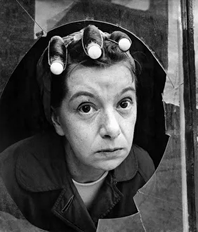 Alexander Jean, actress wearing curles, famous fox her character Hilda Ogden in Alexander Jean, actress wearing curles, famous fox her character Hilda Ogden in