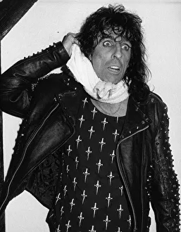 Alice Cooper American rock singer jokes after a stage stunt went wrong when doing a mock Alice Cooper American rock singer jokes after a stage stunt went wrong when doing a mock