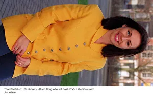 Alison Craig who will host STV's Late Show with Jim White yellow jacket Alison Craig who will host STV's Late Show with Jim White yellow jacket