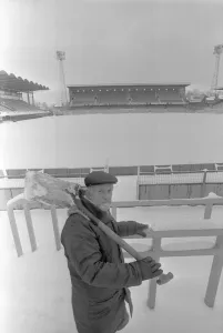 All games were called off and Coventry City's groundsman Gordon Pettifer could only All games were called off and Coventry City's groundsman Gordon Pettifer could only