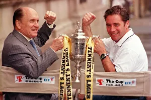Ally MCCoist and Robert Duvall August 1999 with the Scottish Cup are looking for football Ally MCCoist and Robert Duvall August 1999 with the Scottish Cup are looking for football