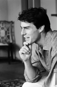 American actor Tom Cruise answers questions during an interview in his hotel suite on a American actor Tom Cruise answers questions during an interview in his hotel suite on a