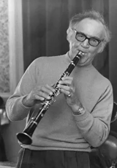 American clarinetist Benny Goodman seen here rehearsing for a Albert Hall concert at American clarinetist Benny Goodman seen here rehearsing for a Albert Hall concert at