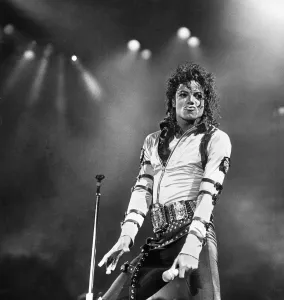 American pop singer Michael Jackson on stage during his concert at Aintree racecourse American pop singer Michael Jackson on stage during his concert at Aintree racecourse