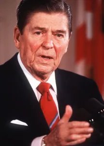 Former American President Ronald Reagan seen here deliverying a speech in January 1994 Former American President Ronald Reagan seen here deliverying a speech in January 1994