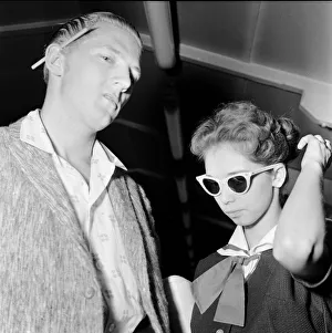 American rock and roll singer Jerry Lee Lewis with his thirteen year old wife Myra at American rock and roll singer Jerry Lee Lewis with his thirteen year old wife Myra at