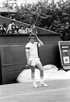 American tennis star John McEnroe in action at Queens Club. June 1980 American tennis star John McEnroe in action at Queens Club. June 1980