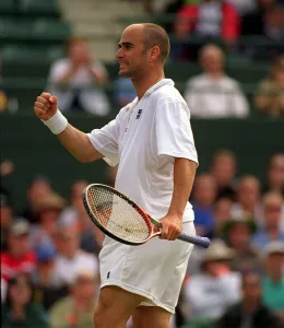 Andre Agassi Wimbledon Tennis Championships 1999 he celebrates victory over Wayne Arthurs Andre Agassi Wimbledon Tennis Championships 1999 he celebrates victory over Wayne Arthurs