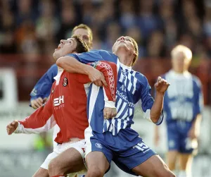 Andy Hunt of Charlton and Darren Purse of Birmingham City both tussle for the ball during Andy Hunt of Charlton and Darren Purse of Birmingham City both tussle for the ball during