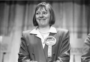 Angela Eagle celebrates her victory to become MP for Wallasey, Merseyside Angela Eagle celebrates her victory to become MP for Wallasey, Merseyside