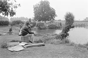 Anglers gathered at Wilfred's Pond near Hose in the Vale of Belvoir Anglers gathered at Wilfred's Pond near Hose in the Vale of Belvoir