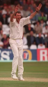 Angus Fraser of England Cricket Team celebrates during the England v South Africa 4th Angus Fraser of England Cricket Team celebrates during the England v South Africa 4th