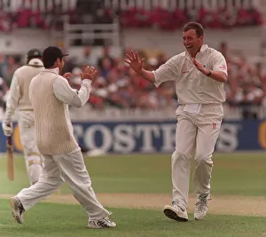 Angus Fraser and Mark Ramprakash celebrate after dismissing Cullinan at the 4th Test Angus Fraser and Mark Ramprakash celebrate after dismissing Cullinan at the 4th Test
