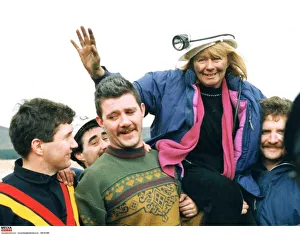 Ann Clwyd MP celebrates Tower Colliery's reprieve after her underground sit in. 1994 Ann Clwyd MP celebrates Tower Colliery's reprieve after her underground sit in. 1994