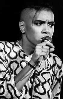 Annabella Lwin pop singer on stage in Cardiff 1981 Annabella Lwin pop singer on stage in Cardiff 1981