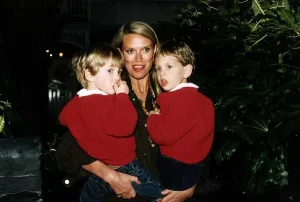 Anneka Rice tv presenter with her two sons Joshua and Thomas Anneka Rice tv presenter with her two sons Joshua and Thomas
