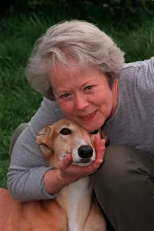 Annette Crosbie Actress April 98 With one ofher greyhound dogs A©Mirrorpix Annette Crosbie Actress April 98 With one ofher greyhound dogs A©Mirrorpix